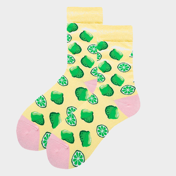Women's Fruit Small lemon Art Cotton Socks