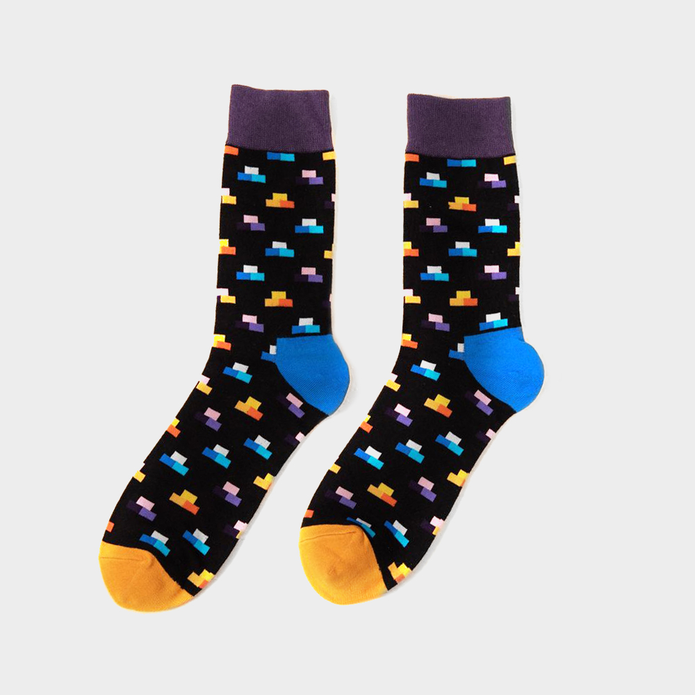 Men Rectangle Print Socks