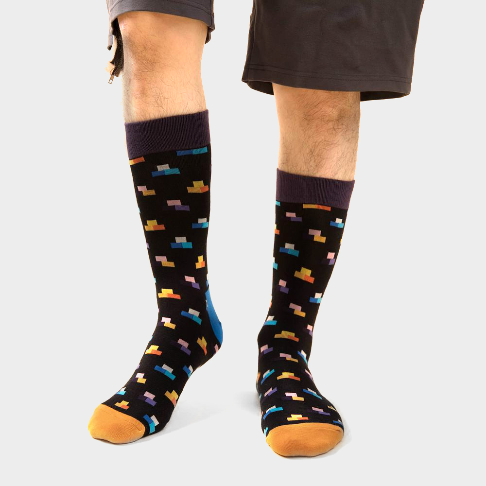 Men Rectangle Print Socks