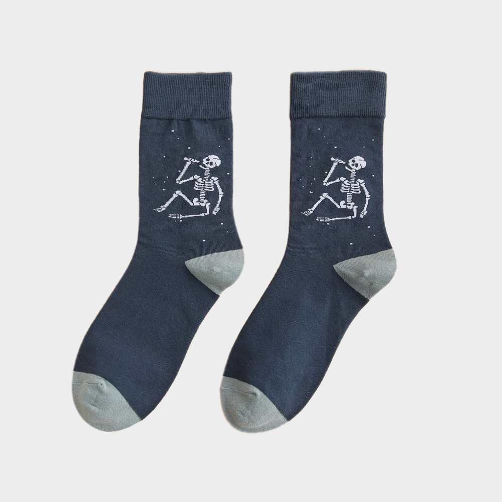 Men Skull Pattern Socks