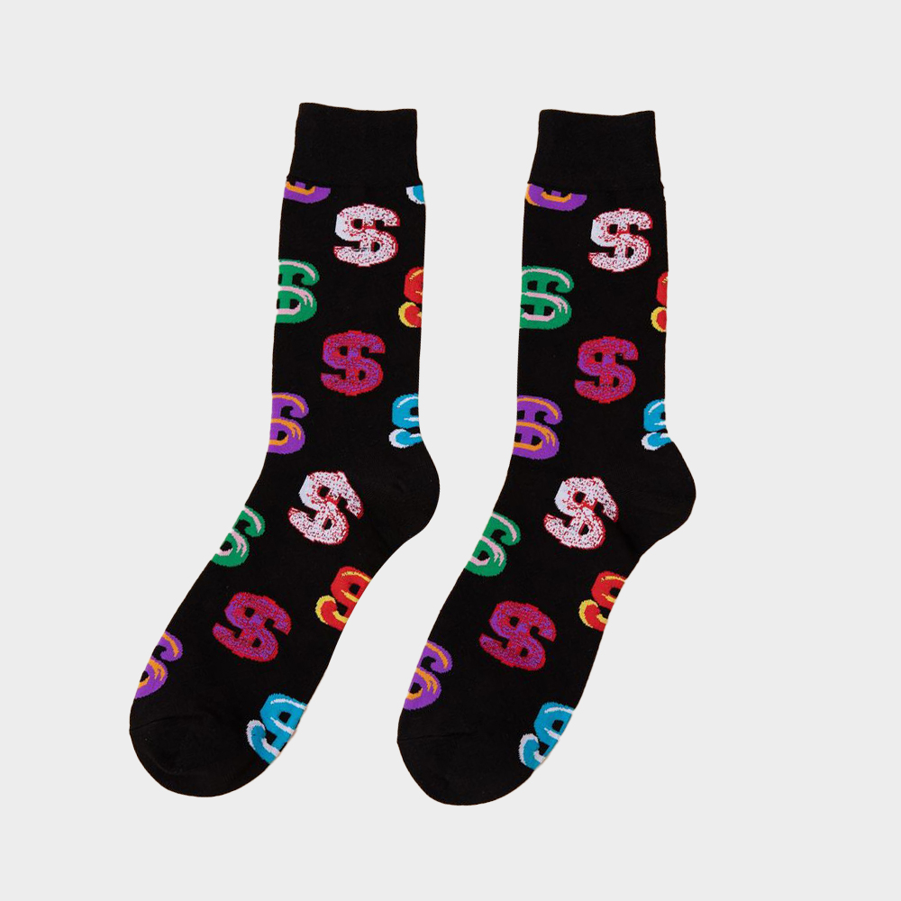 Men Dollar Sign Print Socks